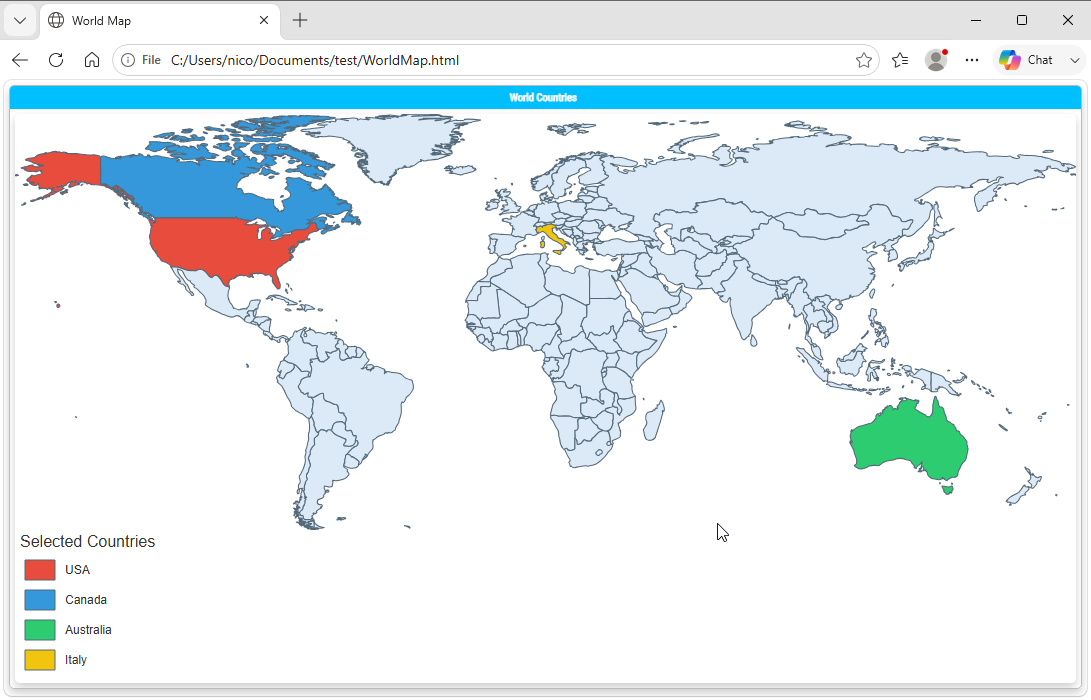 Rendered World Map Example