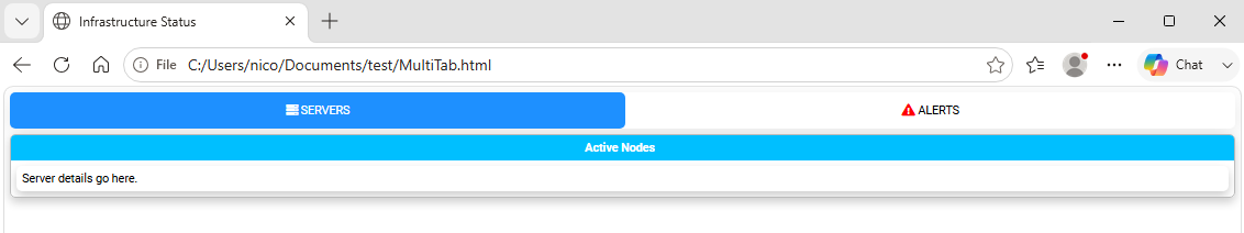 Rendered Tab Example